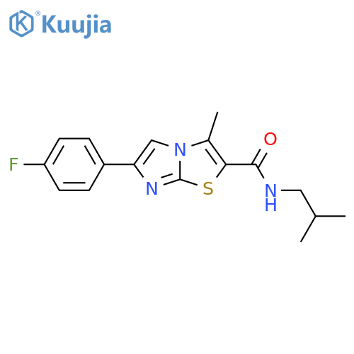 6-(4-fluorophenyl)-3-methyl-N-(2-methylpropyl)imidazo2,1-b1,3thiazole-2-carboxamide structure
