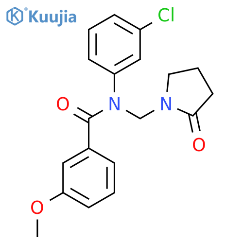 N-(3-chlorophenyl)-3-methoxy-N-(2-oxopyrrolidin-1-yl)methylbenzamide structure