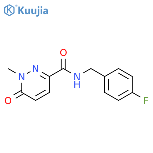 N-(4-fluorophenyl)methyl-1-methyl-6-oxo-1,6-dihydropyridazine-3-carboxamide structure
