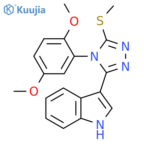 3-4-(2,5-dimethoxyphenyl)-5-(methylsulfanyl)-4H-1,2,4-triazol-3-yl-1H-indole structure