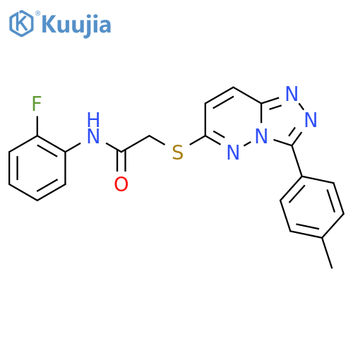 N-(2-fluorophenyl)-2-{3-(4-methylphenyl)-1,2,4triazolo4,3-bpyridazin-6-ylsulfanyl}acetamide structure