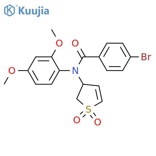 4-bromo-N-(2,4-dimethoxyphenyl)-N-(1,1-dioxo-2,3-dihydro-1lambda6-thiophen-3-yl)benzamide structure