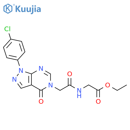 ethyl 2-{2-1-(4-chlorophenyl)-4-oxo-1H,4H,5H-pyrazolo3,4-dpyrimidin-5-ylacetamido}acetate structure