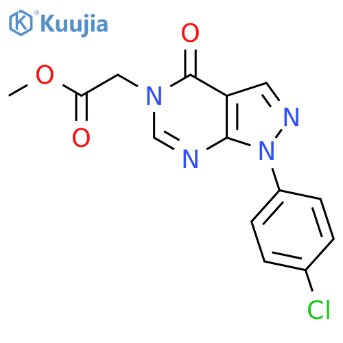 methyl 2-1-(4-chlorophenyl)-4-oxo-1H,4H,5H-pyrazolo3,4-dpyrimidin-5-ylacetate structure