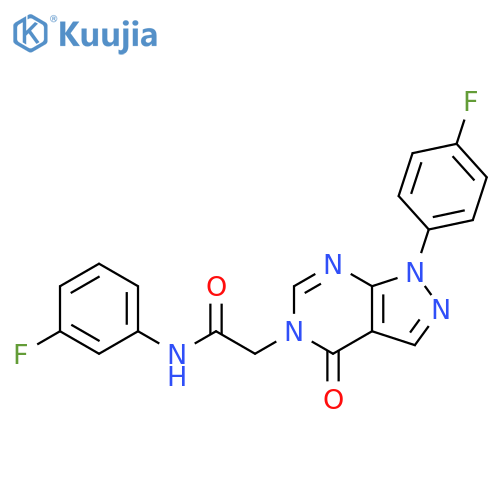 N-(3-fluorophenyl)-2-1-(4-fluorophenyl)-4-oxo-1H,4H,5H-pyrazolo3,4-dpyrimidin-5-ylacetamide structure