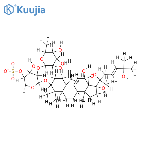 3beta-O-[beta-d-quinovopyranosyl-(1->2)-4-O-sodium sulfate-beta-D-xylopyranosyl]-25-hydroxyholosta-9,23-diene-12alpha,17alpha-diol structure