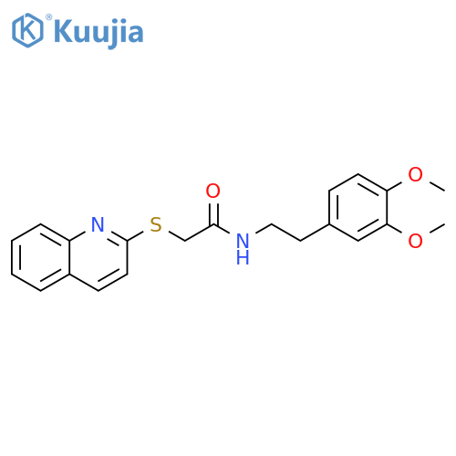 N-2-(3,4-dimethoxyphenyl)ethyl-2-(quinolin-2-ylsulfanyl)acetamide structure