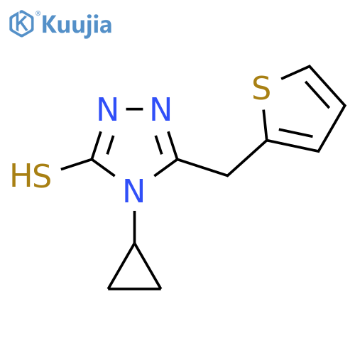 4-Cyclopropyl-5-(thiophen-2-ylmethyl)-4h-1,2,4-triazole-3-thiol structure