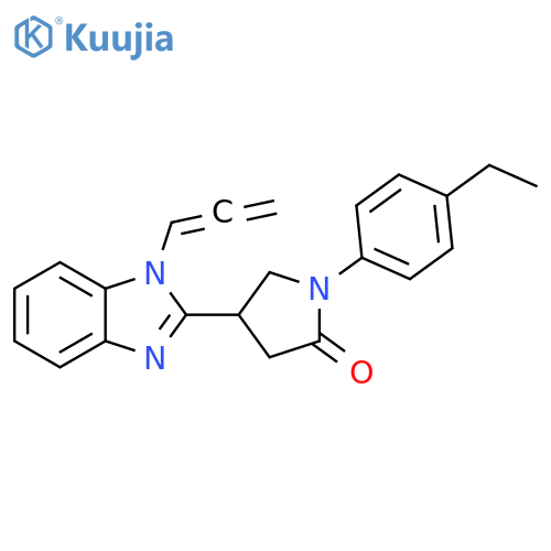 1-(4-ethylphenyl)-4-1-(propa-1,2-dien-1-yl)-1H-1,3-benzodiazol-2-ylpyrrolidin-2-one structure