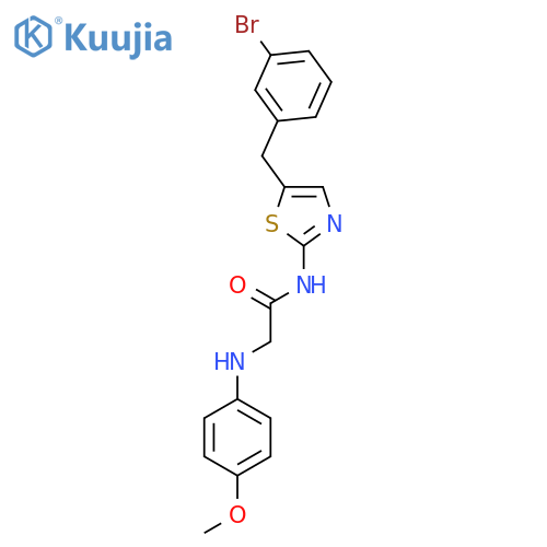 N-{5-(3-bromophenyl)methyl-1,3-thiazol-2-yl}-2-(4-methoxyphenyl)aminoacetamide structure