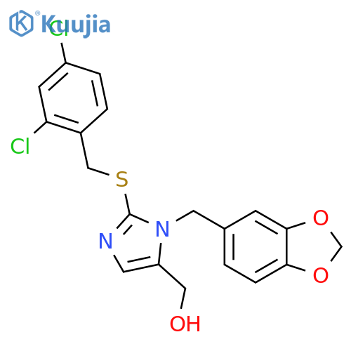{1-(2H-1,3-benzodioxol-5-yl)methyl-2-{(2,4-dichlorophenyl)methylsulfanyl}-1H-imidazol-5-yl}methanol structure