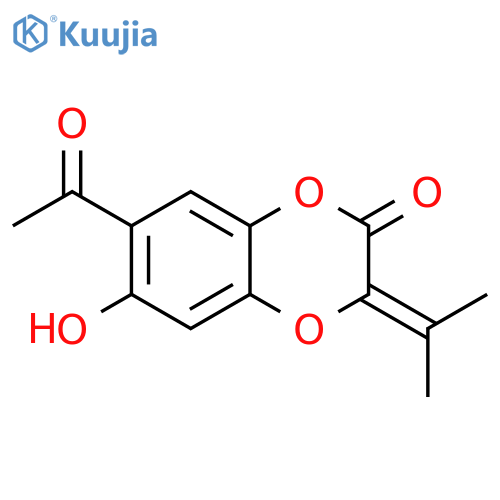 1,4-Benzodioxin-2(3H)-one, 7-acetyl-6-hydroxy-3-(1-methylethylidene)- structure