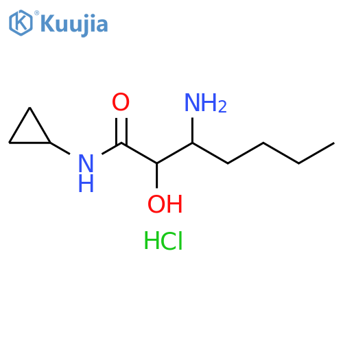 3-amino-N-cyclopropyl-2-hydroxyheptanamide hydrochloride structure