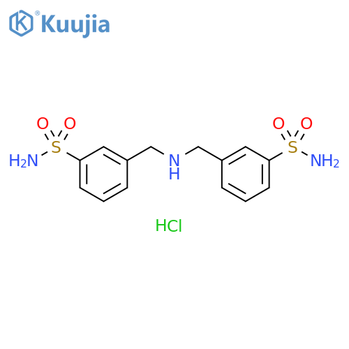 3-({[(3-sulfamoylphenyl)methyl]amino}methyl)benzene-1-sulfonamide hydrochloride structure