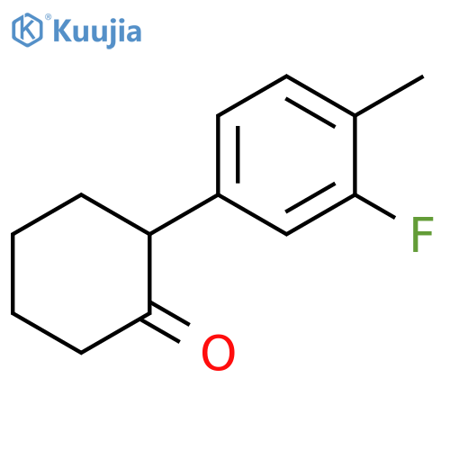 2-(3-Fluoro-4-methylphenyl)cyclohexan-1-one structure