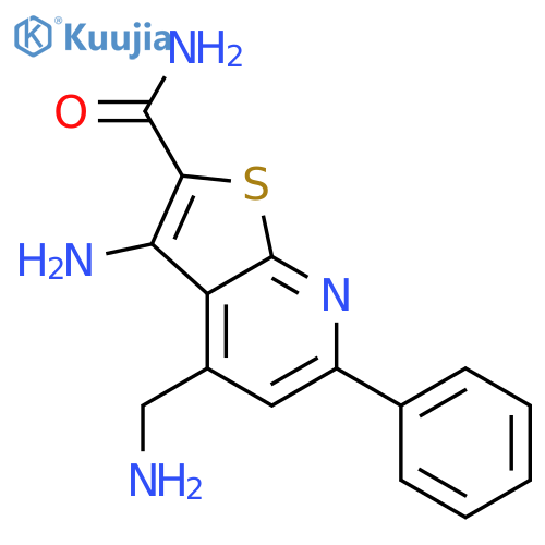 Thieno[2,3-b]pyridine-2-carboxamide,3-amino-4-(aminomethyl)-6-phenyl- structure