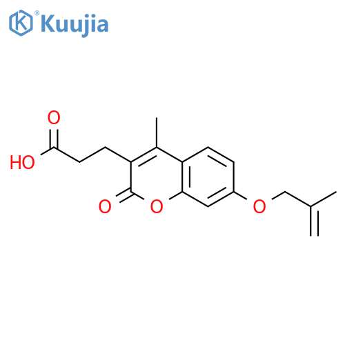 3-{4-Methyl-7-(2-methylprop-2-en-1-yl)oxy-2-oxo-2H-chromen-3-yl}propanoic Acid structure