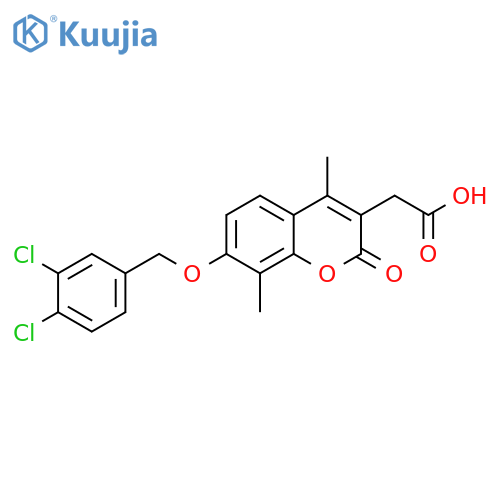 2-(7-((3,4-dichlorobenzyl)oxy)-4,8-dimethyl-2-oxo-2H-chromen-3-yl)acetic acid structure