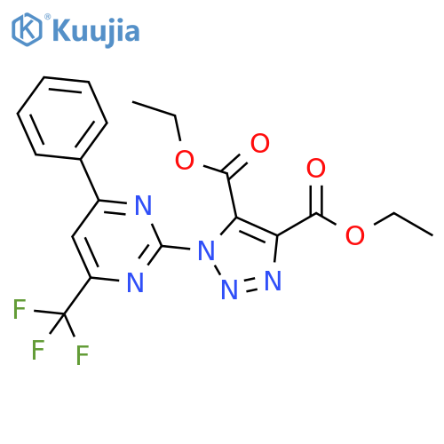 4,5-Diethyl 1-[4-phenyl-6-(trifluoromethyl)pyrimidin-2-yl]-1H-1,2,3-triazole-4,5-dicarboxylate structure