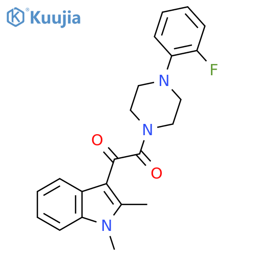 1-(1,2-dimethyl-1H-indol-3-yl)-2-4-(2-fluorophenyl)piperazin-1-ylethane-1,2-dione structure