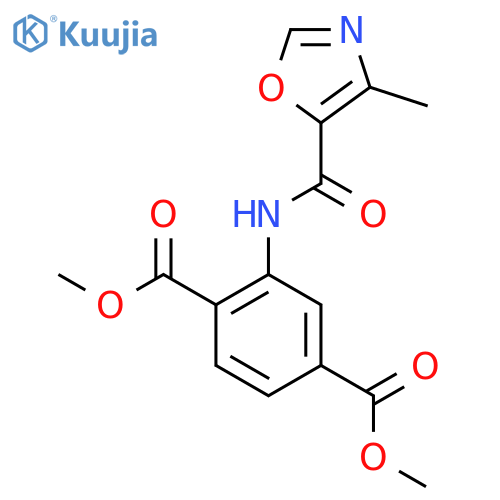 1,4-dimethyl 2-(4-methyl-1,3-oxazole-5-amido)benzene-1,4-dicarboxylate structure