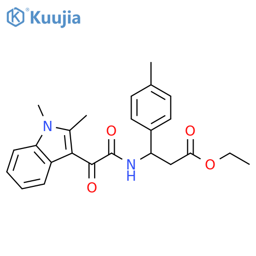 ethyl 3-2-(1,2-dimethyl-1H-indol-3-yl)-2-oxoacetamido-3-(4-methylphenyl)propanoate structure