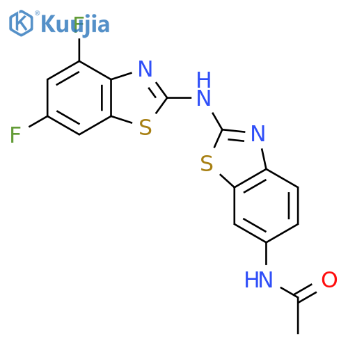 N-{2-(4,6-difluoro-1,3-benzothiazol-2-yl)amino-1,3-benzothiazol-6-yl}acetamide structure