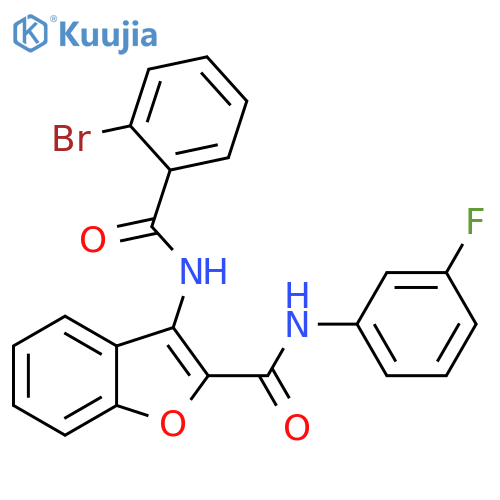 3-(2-bromobenzamido)-N-(3-fluorophenyl)-1-benzofuran-2-carboxamide structure