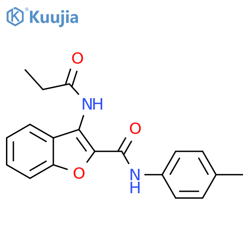 N-(4-methylphenyl)-3-propanamido-1-benzofuran-2-carboxamide structure
