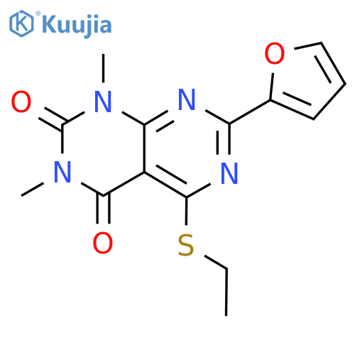 5-(ethylsulfanyl)-7-(furan-2-yl)-1,3-dimethyl-1H,2H,3H,4H-1,3diazino4,5-dpyrimidine-2,4-dione structure