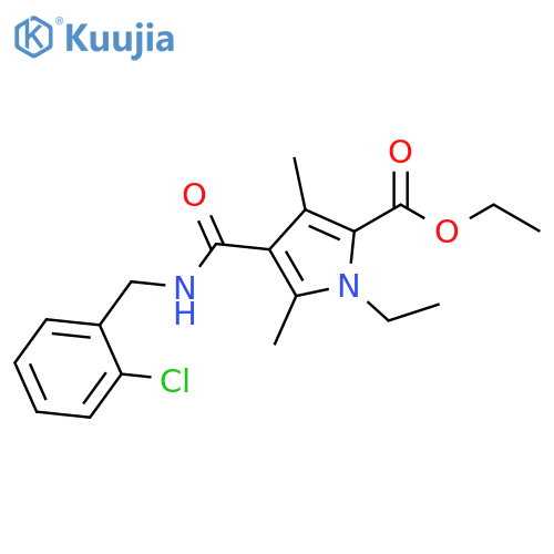 ethyl 4-{(2-chlorophenyl)methylcarbamoyl}-1-ethyl-3,5-dimethyl-1H-pyrrole-2-carboxylate structure