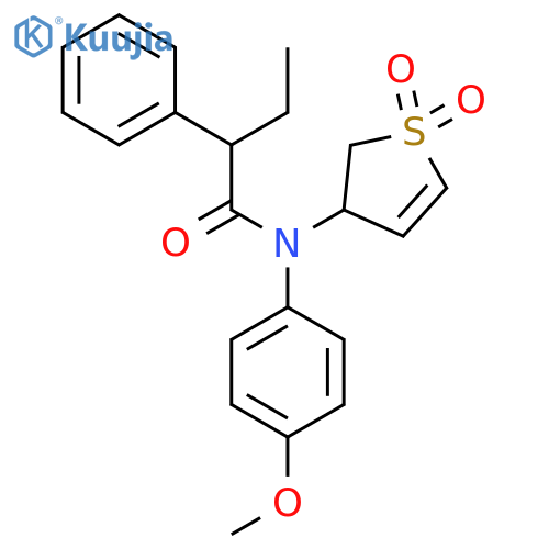 N-(1,1-dioxo-2,3-dihydro-1lambda6-thiophen-3-yl)-N-(4-methoxyphenyl)-2-phenylbutanamide structure