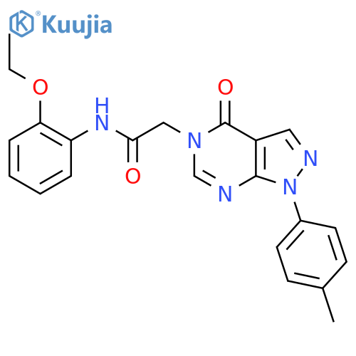N-(2-ethoxyphenyl)-2-1-(4-methylphenyl)-4-oxo-1H,4H,5H-pyrazolo3,4-dpyrimidin-5-ylacetamide structure