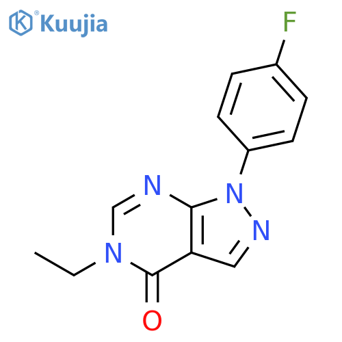 5-ethyl-1-(4-fluorophenyl)-1H,4H,5H-pyrazolo3,4-dpyrimidin-4-one structure