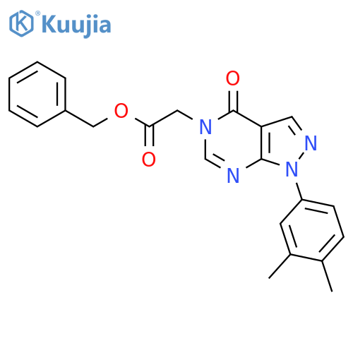 benzyl 2-1-(3,4-dimethylphenyl)-4-oxo-1H,4H,5H-pyrazolo3,4-dpyrimidin-5-ylacetate structure