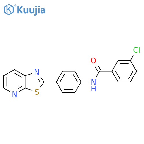 3-chloro-N-(4-{1,3thiazolo5,4-bpyridin-2-yl}phenyl)benzamide structure