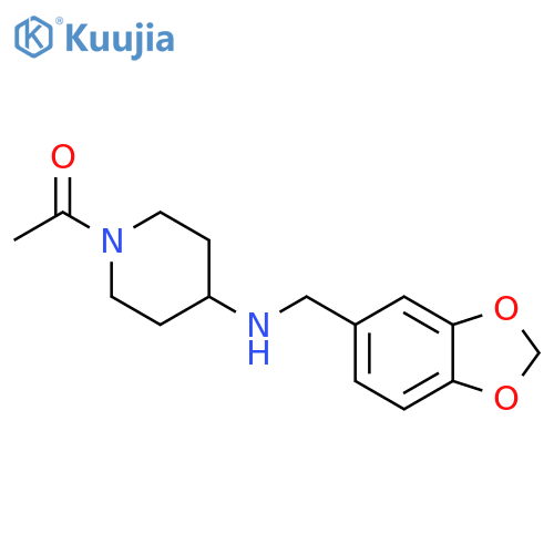 1-Acetyl-N-(1,3-benzodioxol-5-ylmethyl)piperidin-4-amine structure
