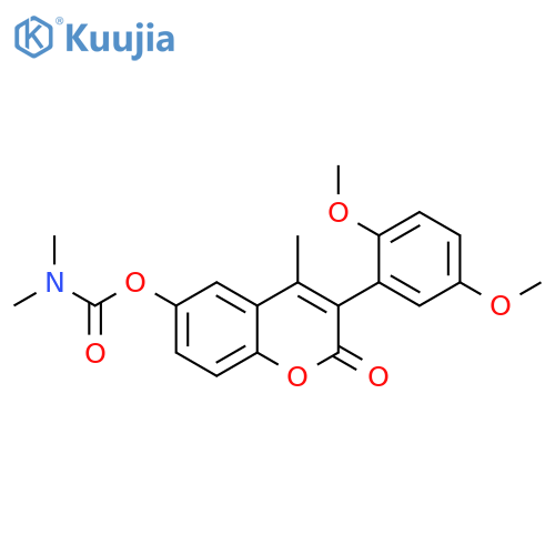 3-(2,5-dimethoxyphenyl)-4-methyl-2-oxo-2H-chromen-6-yl N,N-dimethylcarbamate structure