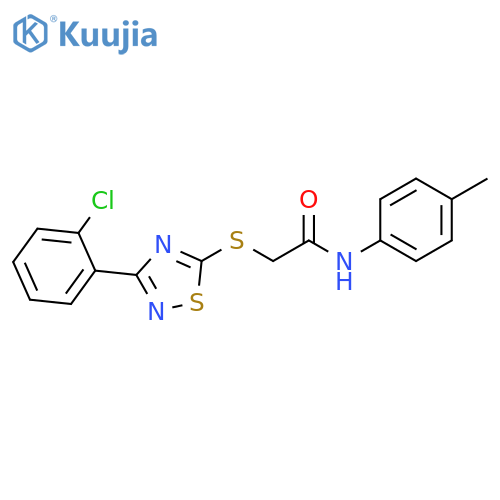 2-{3-(2-chlorophenyl)-1,2,4-thiadiazol-5-ylsulfanyl}-N-(4-methylphenyl)acetamide structure