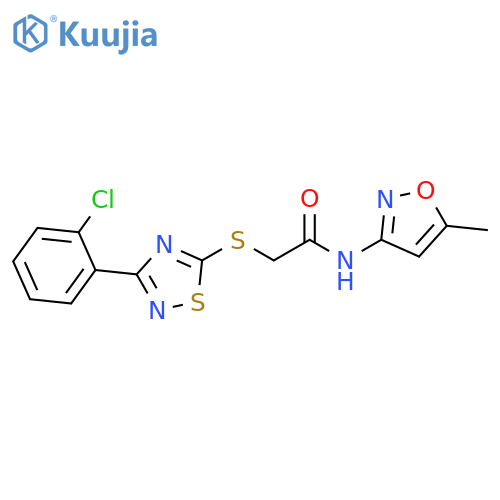 2-{3-(2-chlorophenyl)-1,2,4-thiadiazol-5-ylsulfanyl}-N-(5-methyl-1,2-oxazol-3-yl)acetamide structure