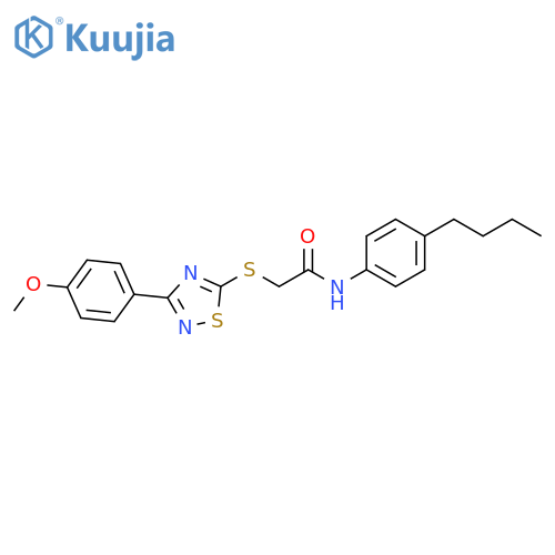 N-(4-butylphenyl)-2-{3-(4-methoxyphenyl)-1,2,4-thiadiazol-5-ylsulfanyl}acetamide structure