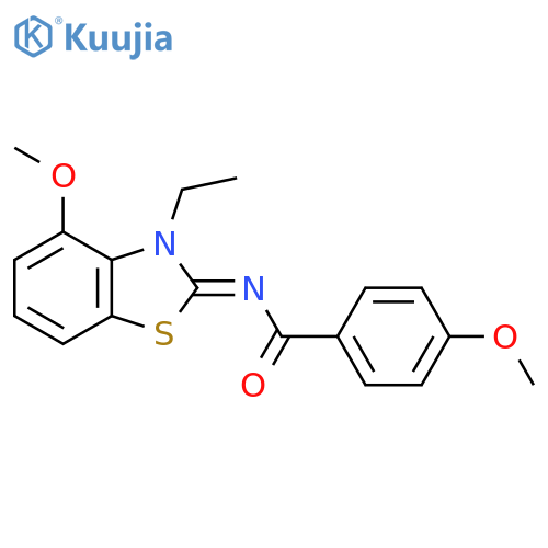 N-(2E)-3-ethyl-4-methoxy-2,3-dihydro-1,3-benzothiazol-2-ylidene-4-methoxybenzamide structure