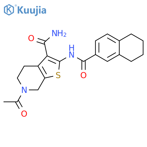 6-acetyl-2-(5,6,7,8-tetrahydronaphthalene-2-amido)-4H,5H,6H,7H-thieno2,3-cpyridine-3-carboxamide structure