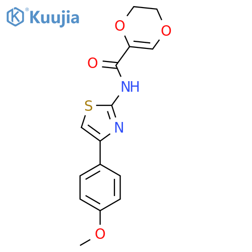 N-4-(4-methoxyphenyl)-1,3-thiazol-2-yl-5,6-dihydro-1,4-dioxine-2-carboxamide structure