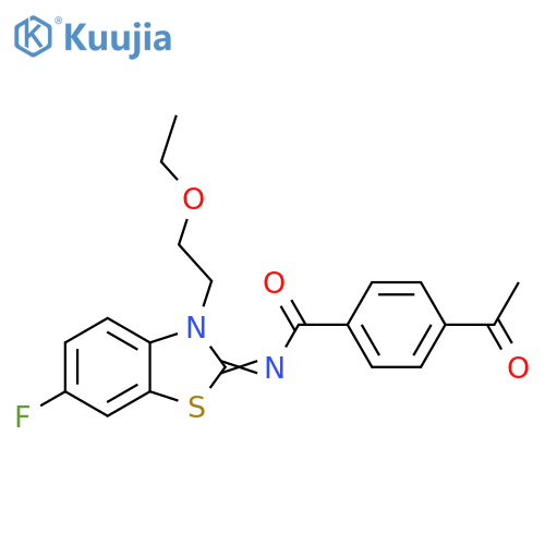 4-acetyl-N-(2Z)-3-(2-ethoxyethyl)-6-fluoro-2,3-dihydro-1,3-benzothiazol-2-ylidenebenzamide structure
