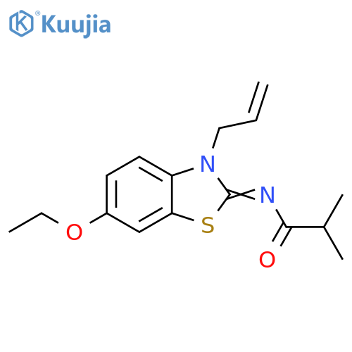 N-(2Z)-6-ethoxy-3-(prop-2-en-1-yl)-2,3-dihydro-1,3-benzothiazol-2-ylidene-2-methylpropanamide structure