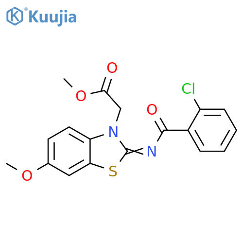 methyl 2-(2Z)-2-(2-chlorobenzoyl)imino-6-methoxy-2,3-dihydro-1,3-benzothiazol-3-ylacetate structure