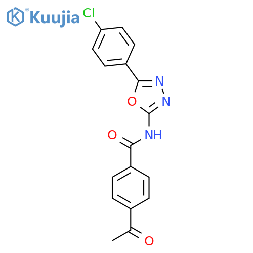 4-acetyl-N-5-(4-chlorophenyl)-1,3,4-oxadiazol-2-ylbenzamide structure