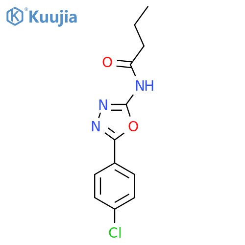 N-5-(4-chlorophenyl)-1,3,4-oxadiazol-2-ylbutanamide structure