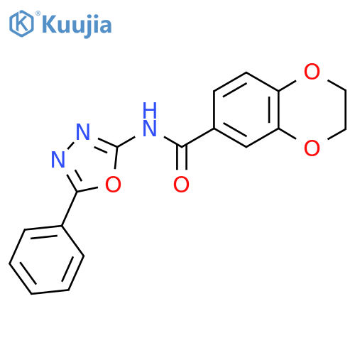 N-(5-phenyl-1,3,4-oxadiazol-2-yl)-2,3-dihydro-1,4-benzodioxine-6-carboxamide structure
